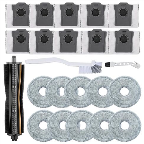(23 قطعة) مجموعة استبدال فرشاة TriCut لـ Dreame X40 Ultra، X30 Ultra، L10s Pro Ultra Heat /L10s Ultra Gen 2، L40 Ultra، Mova E30 Ultra مكنسة كهربائية، فرشاة رئيسية، وسادات ممسحة، أكياس غبار in Kuwait