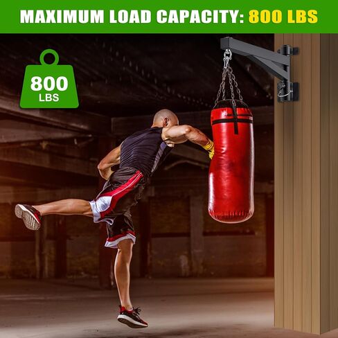 Kipika Heavy Bag Hanger Wall Mount Punching, Rotatable Heavy Duty Boxing Bag Bracket for Home Gym Indoor, Adjustable Length for Kickboxing Bag, Muay Thai Bag,Speed Bag in Kuwait