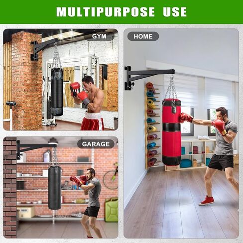 Kipika Heavy Bag Hanger Wall Mount Punching, Rotatable Heavy Duty Boxing Bag Bracket for Home Gym Indoor, Adjustable Length for Kickboxing Bag, Muay Thai Bag,Speed Bag in Kuwait