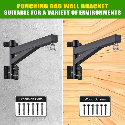 Kipika Heavy Bag Hanger Wall Mount Punching, Rotatable Heavy Duty Boxing Bag Bracket for Home Gym Indoor, Adjustable Length for Kickboxing Bag, Muay Thai Bag,Speed Bag in Kuwait