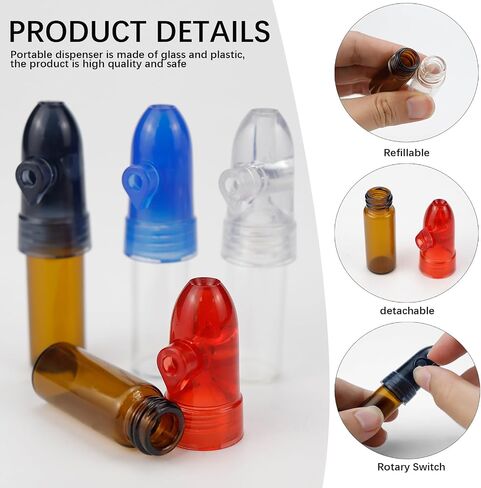 4 Pack Portable Dispenser, Spice Storage Bottles, Salt and Pepper Shakers, Refillable Glass Bottle With Knob Switch for Kitchen, Traveling in Kuwait