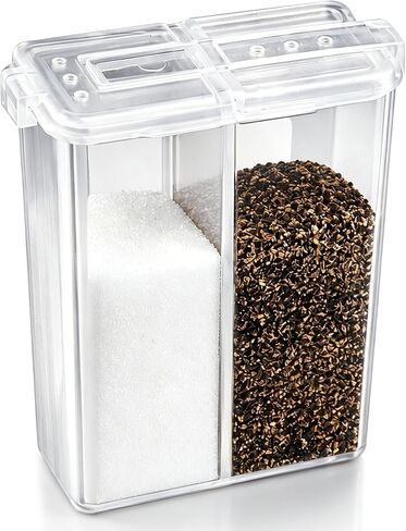 1 Pack Mini Salt and Pepper Shaker, Travel Salt Shaker, Portable Spice Container, Refillable Plastic Jar with Lid for Home, Restaurant, Wedding, Camping, RV, BBQ, Picnic Cooking in Kuwait