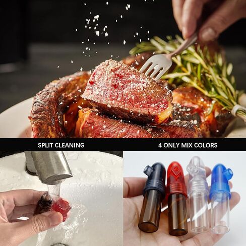 4 Pack Portable Dispenser, Spice Storage Bottles, Salt and Pepper Shakers, Refillable Glass Bottle With Knob Switch for Kitchen, Traveling in Kuwait