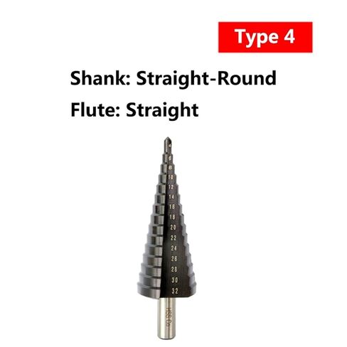 1Pcs Cobalt Step Drill Bits HSSCO M35 TiAIN Spiral Straight Grooved Hex Quick Change Shank Stainless Steel Hole Cutter(TiAIN Type 4,6-25mm(10 Steps)) in Kuwait