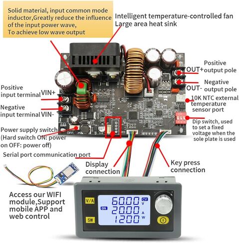 XY6020L 1200W CNC Voltage Regulator Power Supply DC Adjustable Stabilized 20A Constant Current Step-Down Module in Kuwait