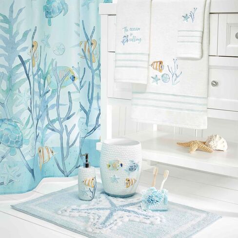 Avanti Linens - سلة مهملات، سلة مهملات مزخرفة، ديكور منزلي للعطلات (مجموعة أصدقاء المحيط) in Kuwait