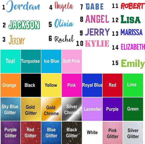 Custom Text Font Name Decal Sticker Compatible with Tumbler Cup, Laptop, Phones, Boats, and Vehicles (Glitter Colors Available) in Kuwait