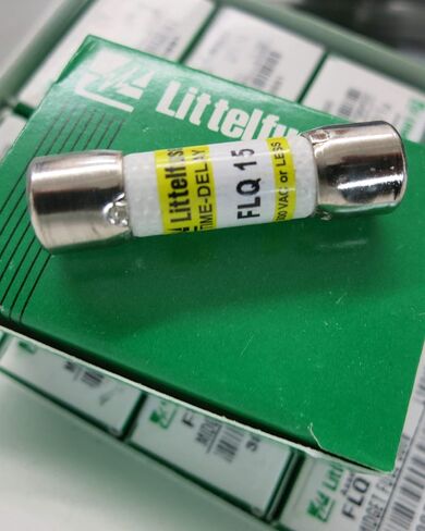 LITTELFUSE FLQ-15 10X38 مم، 15 أمبير، 500 فولت تيار متردد / 300 فولت تيار مستمر، CARTRDGE، منصهر بطيء in Kuwait