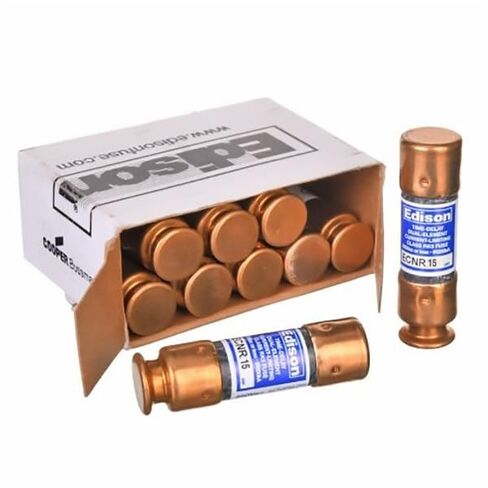 بديل متوافق لـ Littlefuse FLNR-15 - صندوق مكون من 10 صمامات تأخير وقت Edison - 15 أمبير 250 فولت - RK5 عنصر مزدوج in Kuwait