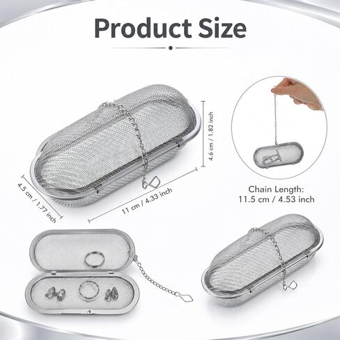 3 Pcs Ultrasonic Cleaner Baskets, Stainless Steel Basket Parts Cleaner Machine, Jewelry Cleaners Small Parts Cleaning Basket for Diamond Ring Jewelry in Kuwait