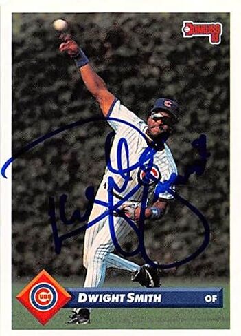 248613 Dwight Smith Autographed Baseball Card - Chicago Cubs 1993 Donruss - No. 476 in Kuwait