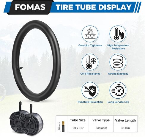 Bike Tire Anti-Slip Tire 26/29 x 2.4 inch Foldable Replacement All Terrain with Inner Tube Levers for BMX Mountain Cruiser Bicycle in Kuwait