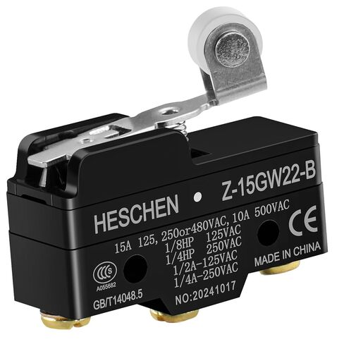 Heschen Micro Switch، Z-15GW22-B، رافعة دوارة بمفصلة قصيرة، 3 أطراف براغي، تيار مقدر 15 أمبير in Kuwait