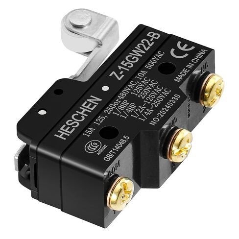 Heschen Micro Switch، Z-15GW22-B، رافعة دوارة بمفصلة قصيرة، 3 أطراف براغي، تيار مقدر 15 أمبير in Kuwait