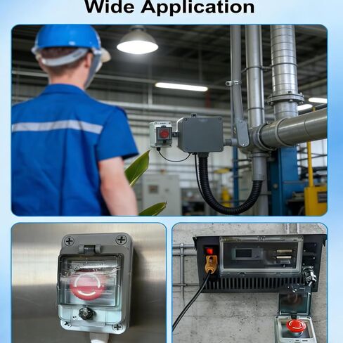 Emergency Stop Button with Weatherproof Box, 660V 10A, IP67 Rated, Emergency Shut Off Switch, E-Stop Red Push Button Switch in Kuwait