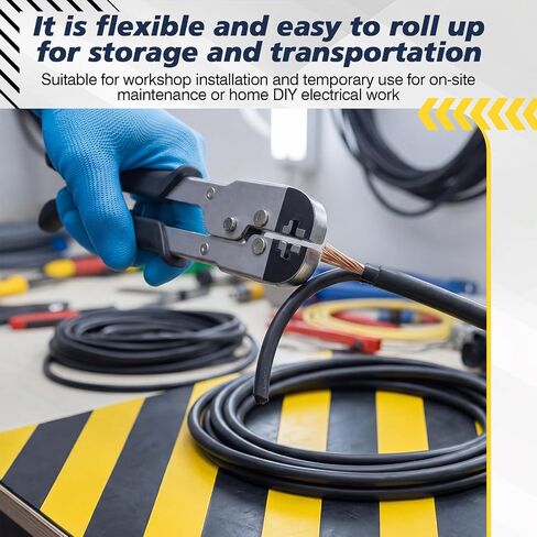 Nuanchu 20"x20" (50x50cm) 1000V Insulated Electrical Safety Rubber Mat, High Voltage Insulation Pad with Black & Yellow Warning Stripes, Non-Slip Shockproof Floor Mat for Home & Industrial Workspaces in Kuwait