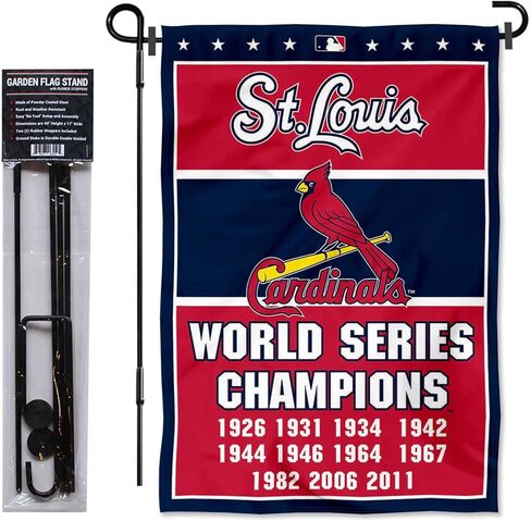 St. Louis Cardinals 11 Time Champions Garden Flag and Pole Stand Mount in Kuwait