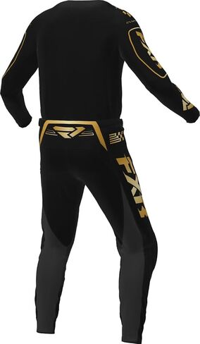 FXR Clutch MX Jersey Soft Moisture-Wicking Drop Tail Design Black/Gold - Medium in Kuwait