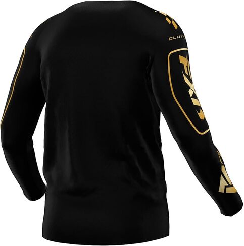 FXR Clutch MX Jersey Soft Moisture-Wicking Drop Tail Design Black/Gold - Medium in Kuwait