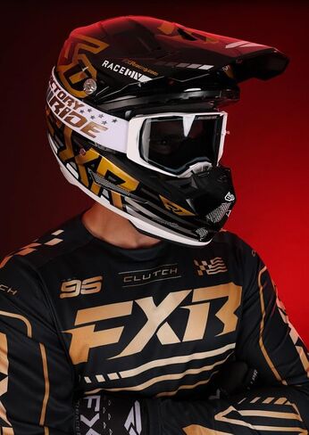 FXR Clutch MX Jersey Soft Moisture-Wicking Drop Tail Design Black/Gold - Medium in Kuwait