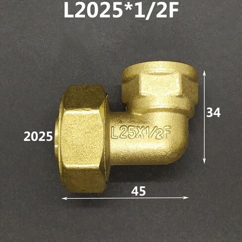 Brass DN15 DN20 Male/Female Thread Elbow Pex 2025/2632 Pipe Fitting Aluminum Fittings(2025 BSP Female) in Kuwait