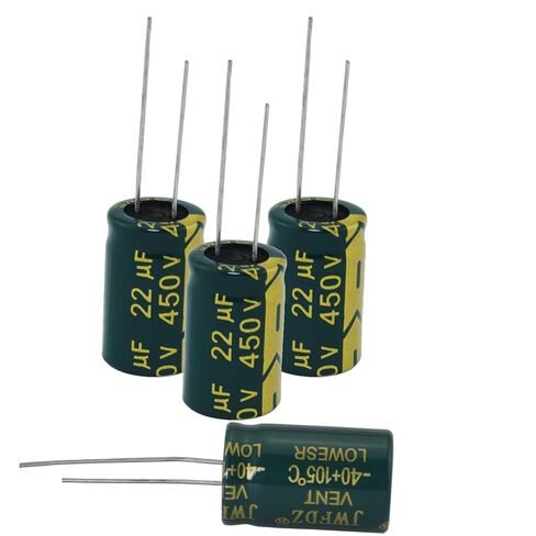 10PCS 450V 22UF Capacitor Kit Long Lead Axial Electrolytic Polarisation Capacitor Tube Amplifier 0.51x0.83in for Power Supply Repair Switch Drive in Kuwait