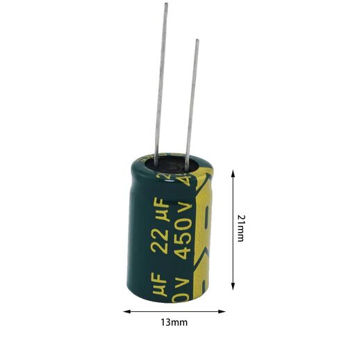 10PCS 450V 22UF Capacitor Kit Long Lead Axial Electrolytic Polarisation Capacitor Tube Amplifier 0.51x0.83in for Power Supply Repair Switch Drive in Kuwait