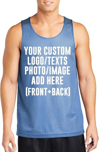 INK STITCH Men St500 Custom Printing Logo Image Texts Mesh Reversible Tank Tops in Kuwait