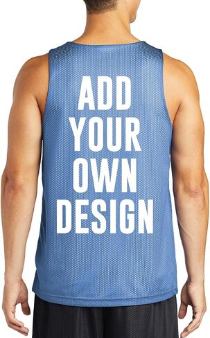 INK STITCH Men St500 Custom Printing Logo Image Texts Mesh Reversible Tank Tops in Kuwait
