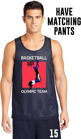 INK STITCH Men St500 Custom Printing Logo Image Texts Mesh Reversible Tank Tops in Kuwait