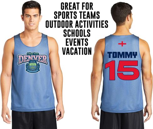 INK STITCH Men St500 Custom Printing Logo Image Texts Mesh Reversible Tank Tops in Kuwait