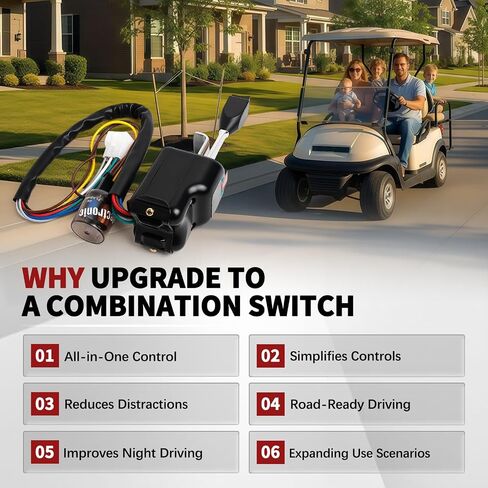 Golf Cart Turn Signal Combination Switch Fit for Club Car Precedent 2004-2026 for Onward 2017-2026 for Tempo 2018-2026 Fit for Carryall 300 500 550 700 2004-2026 Replaces 102517501 102567101 in Kuwait
