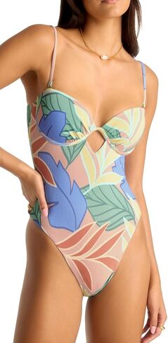 ملابس سباحة نسائية من فيتامين أ، ملابس سباحة من قطعة واحدة بتصميم Jungle Mable Underwire Bandeau in Kuwait