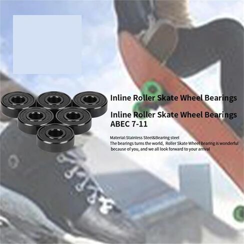 8pcs/lot ABEC-9 608 2RS Inline Roller Skate Wheel Bearing Black Sealed 8x22x7mm Shaft Skateboard Miniature Tool in Kuwait