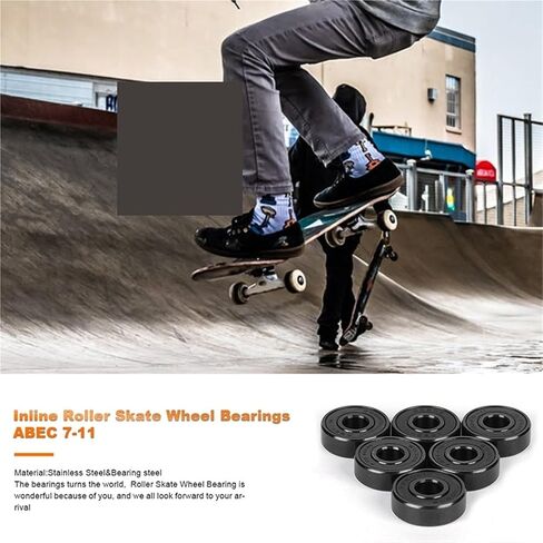 8pcs/lot ABEC-9 608 2RS Inline Roller Skate Wheel Bearing Black Sealed 8x22x7mm Shaft Skateboard Miniature Tool in Kuwait