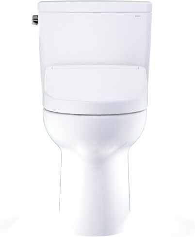 TOTO® Drake® WASHLET®+ مرحاض من قطعتين ممدود بارتفاع 1.28 GPF عالمي TORNADO FLUSH® مع مقعد بيديت S5، قطن أبيض - MW7763446CEFG#01 in Kuwait