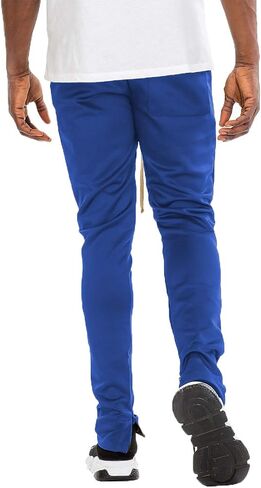 Weiv Mens Track Pants Solid Color Basic Hip Hop Skinny Fit Track Pants Athletic Jogger Ankle Zipper Bottom in Kuwait