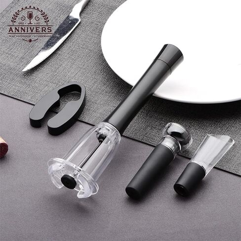 Air Pressure Wine Bottle Opener Set Pump Wine Opener Kit, Vacuum Stopper, Aerator Pourer, Foil Cutter, Safe & Easy Cork Remover Keep Cork Intact for Gift, Ouvre Bouteille de Vin in Kuwait