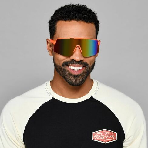 Body Glove Luminous Orange Shield Mirror Sunglasses in Kuwait