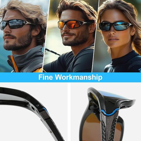 Polarized Sports Sunglasses for Men 2 Pack, Grey and Green Wrap Around UV400 Protection Mens Sunglasses for Driving Fishing Cycling Outdoor Sports and Hiking in Kuwait