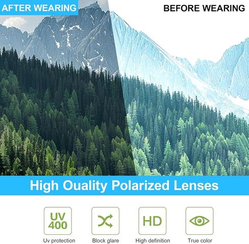 Polarized Sports Sunglasses for Men 2 Pack, Grey and Green Wrap Around UV400 Protection Mens Sunglasses for Driving Fishing Cycling Outdoor Sports and Hiking in Kuwait
