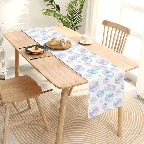 Bubble Table Runner Spring Under The Sea Mermaid Birthday Party Decoration Ocean Theme Home Kitchen Dining Room Table Decor in Kuwait