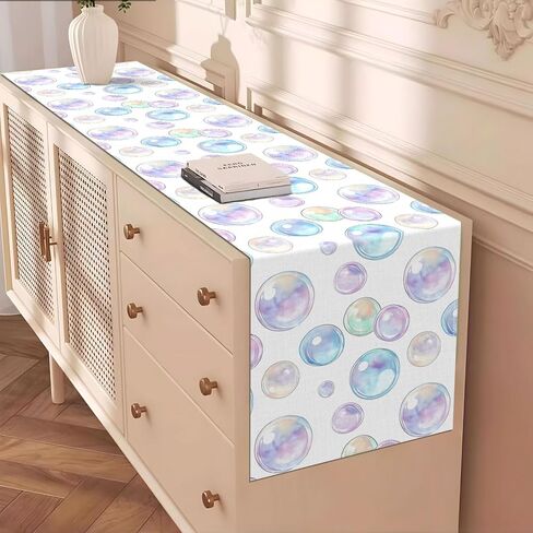 Bubble Table Runner Spring Under The Sea Mermaid Birthday Party Decoration Ocean Theme Home Kitchen Dining Room Table Decor in Kuwait