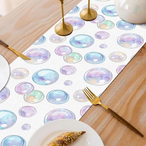 Bubble Table Runner Spring Under The Sea Mermaid Birthday Party Decoration Ocean Theme Home Kitchen Dining Room Table Decor in Kuwait