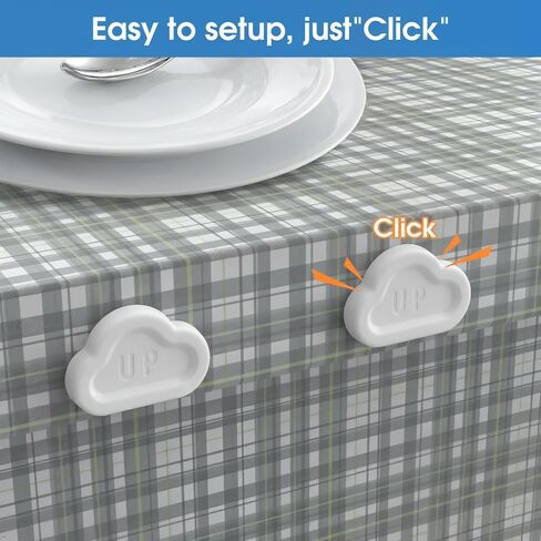 Magnetic Tablecloth Holders - Heavy Duty Tablecloth Magnets for Outdoor & Indoor Tables, Windproof, No Clips Needed, Works on Thin & Thick Tables, 12 Sets of Magnet and Base in Saudi Arabia