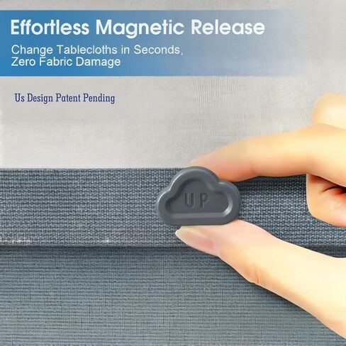 Magnetic Tablecloth Holders - Heavy Duty Tablecloth Magnets for Outdoor & Indoor Tables, Windproof, No Clips Needed, Works on Thin & Thick Tables, 12 Sets of Magnet and Base in Saudi Arabia