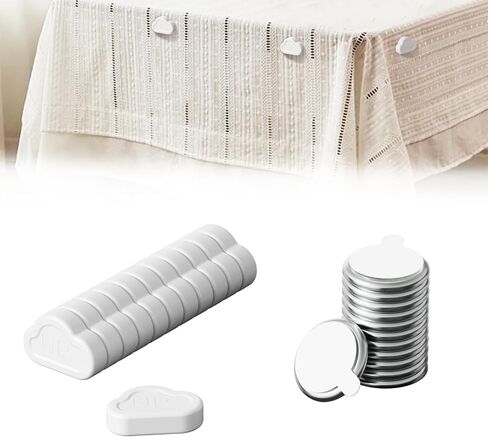 Magnetic Tablecloth Holders - Heavy Duty Tablecloth Magnets for Outdoor & Indoor Tables, Windproof, No Clips Needed, Works on Thin & Thick Tables, 12 Sets of Magnet and Base in Saudi Arabia