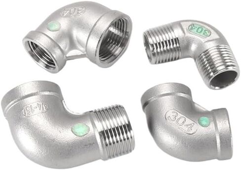 304 كوع من الفولاذ المقاوم للصدأ DN15 1/8" 1/4" 3/8" 1/2" 3/4" 1" 2" BSPT ذكر أنثى للأنابيب والصمامات تجهيزات أنابيب المياه (F-M، 1-1/2") in Kuwait