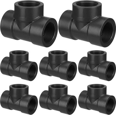 8 قطع تركيب أنابيب PVC مقاس 1/2 بوصة متوافقة مع سلسلة 805، جدول 80 تركيب تي شيرت PVC، تي شيرت نسائي ملولب Npt، موصل أنبوب رمادي عالي التحمل للصناعة والسباكة وري المياه in Kuwait