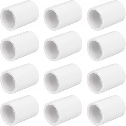 12 حزمة 3/4 بوصة PVC أنبوب توصيل محول وصلة تركيب الأنابيب (مقبس × مقبس)، بناء الأثاث الصف SCH40 3/4 بوصة PVC الأنابيب زلة موصلات المقبس للاستخدام المنزلي أو الصناعي، أبيض in Kuwait